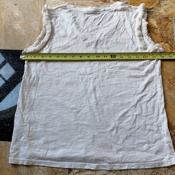 Buffalo David Bitton Off white supersoft fringe sleeveless Vneck VGUC - Picture 7 of 9